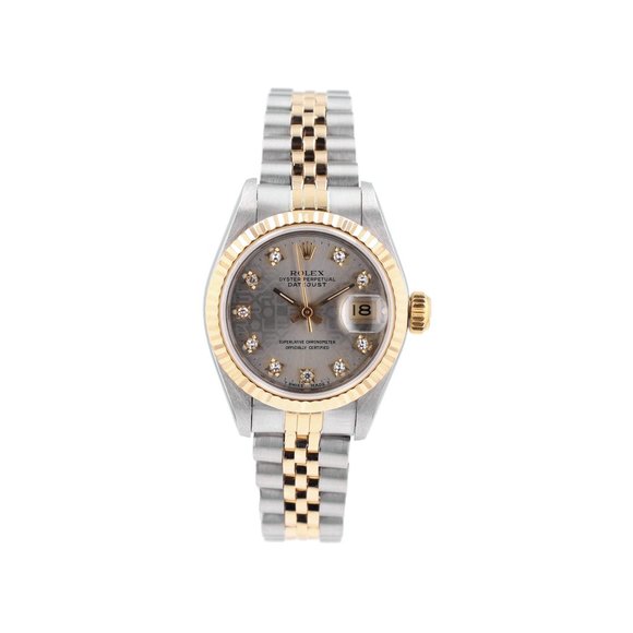 Rolex Ladies Datejust 26mm Gray Jubilee Diamond Dial Fluted Jubilee Band 69173 main image 7